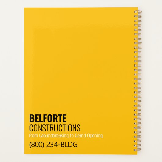 Bouwbedrijf, Geel & Zwart Kraanontwerp Planner (Achterkant)