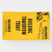 Bouwbedrijf | Gele Kraan Industrieel  Spandoek (Horizontaal)