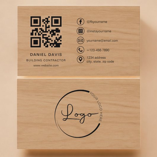 Bouwbedrijf Hout Professional QR Code Visitekaartje