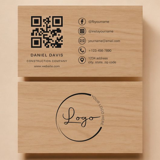 Bouwbedrijf Hout Professioneel QR Code Visitekaartje