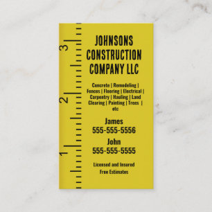 Bouwbedrijf Meetband Visitekaartje