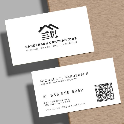 Bouwbedrijf moderne QR-code Visitekaartje