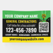 Bouwbedrijf QR Code Green Promotional Spandoek (Horizontaal)