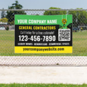 Bouwbedrijf QR Code Green Promotional Spandoek (Insitu)