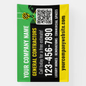 Bouwbedrijf QR-code groene promotie Spandoek (Verticaal)