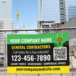 Bouwbedrijf QR-code groene promotie Spandoek