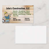 Bouwbedrijf Tool man Visitekaartje (Voorkant / Achterkant)