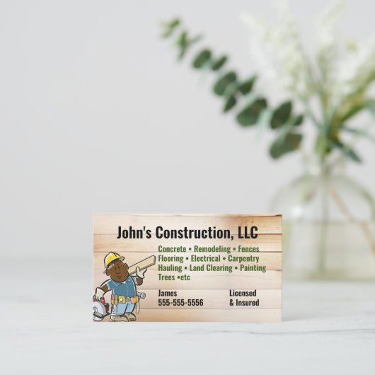Bouwbedrijf Tool man Visitekaartje (Staand voorkant)