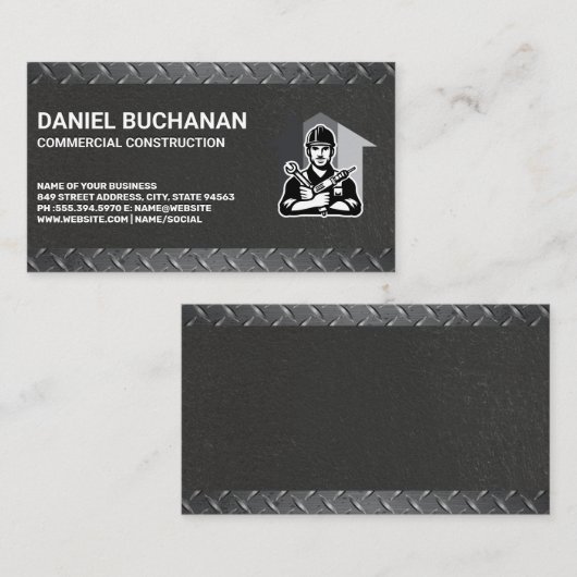 Bouwbedrijf voor woningreparatie | Aannemer Visitekaartje (Voorkant / Achterkant)