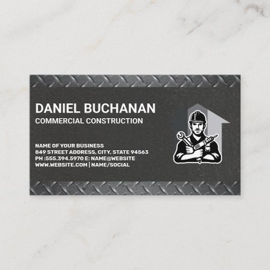 Bouwbedrijf voor woningreparatie | Aannemer Visitekaartje (Voorkant)