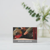 Bouwbedrijven & Bouwdiensten Calling Card. Visitekaartje (Staand voorkant)