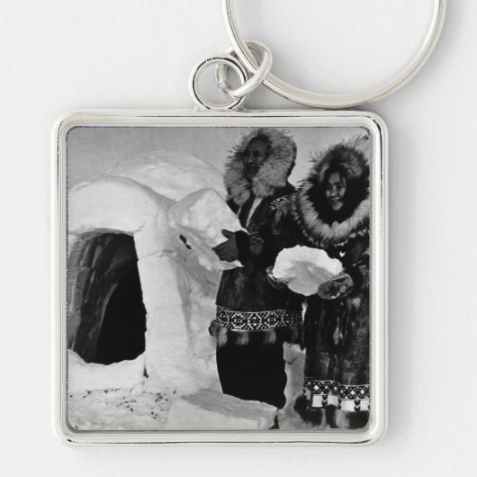 bouwbedrijven uit de VS Alaska igloo 1970 Sleutelhanger (Voorkant)
