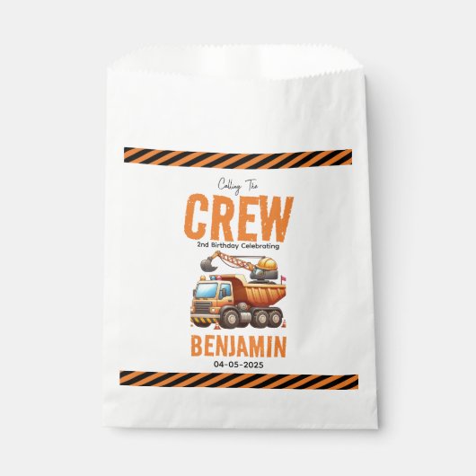 Bouwbemanning dump vrachtwagen jongen 2e verjaarda bedankzakje (Voorkant)