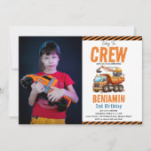 Bouwbemanning dump vrachtwagen jongen 2e verjaarda kaart (Voorkant)