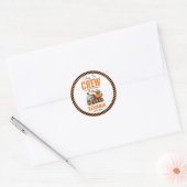 Bouwbemanning dump vrachtwagen jongen 2e verjaarda ronde sticker (Envelop)