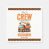 Bouwbemanning dump vrachtwagen jongen 2e verjaarda servet (Voorkant)