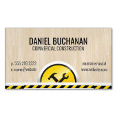 Bouwbeslag Gereedschap | Hout Achtergrond Magnetisch Visitekaartje