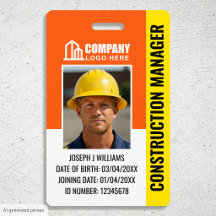 Bouwbeveiliging ID-foto Logo QR-code Oranje