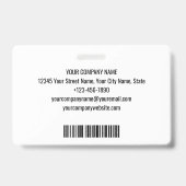 Bouwbeveiliging ID-foto logo streepjescode rood Badge (Achterkant)