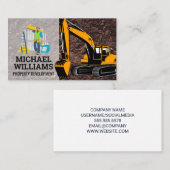 Bouwblauwe kraag | grondverzetvoertuig visitekaartje (Voorkant / Achterkant)