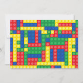 Bouwblok 1e verjaardagsfeest kleurrijke bakstenen kaart (Achterkant)