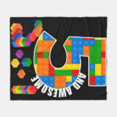 Bouwblokken 5 jaar oude Geweldige verjaardag Fleece Deken (Voorkant (Horizontaal))