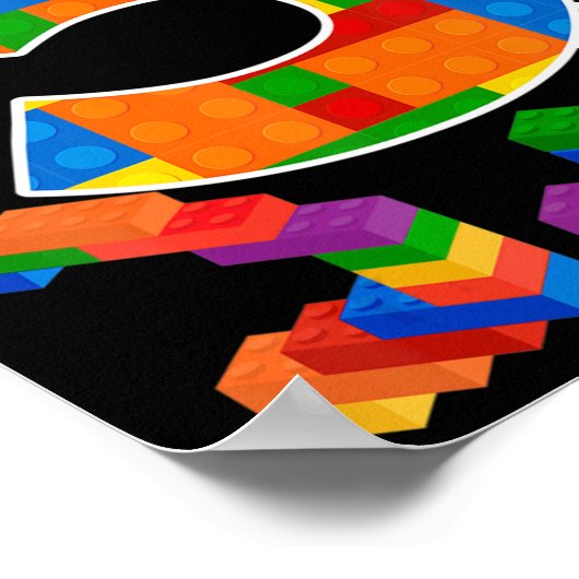 Bouwblokken 5 jaar oude Geweldige verjaardag Poster (Hoek)