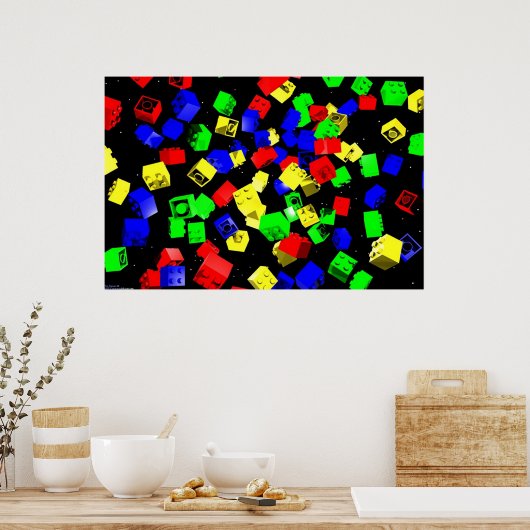 Bouwblokken Poster (Keuken)