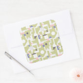 Bouwblokken Vierkante Sticker (Envelop)