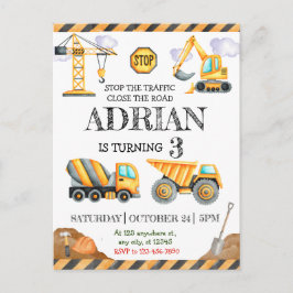 Bouwboulevard Kinderfeestje Vrachtwagen Verjaardag Briefkaart