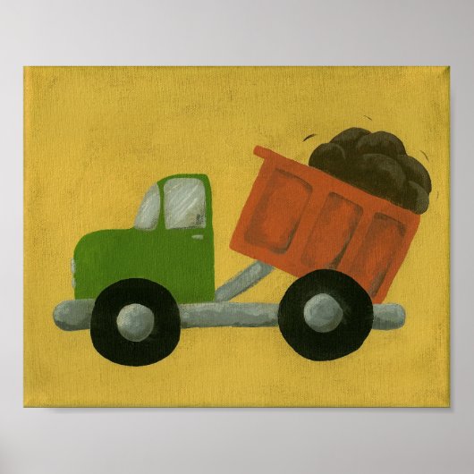 Bouwboulevard vrachtwagen kinderkamer kunst poster (Voorkant)