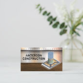 Bouwbouw | Metalen rivets Hout Visitekaartje (Staand voorkant)