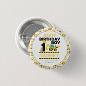 Bouwbouwer 1e Verjaardag | Kinderfeestje Ronde Button 3,2 Cm (Voorkant /achterkant)