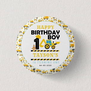 Bouwbouwer 1e Verjaardag   Kinderfeestje Ronde Button 3,2 Cm