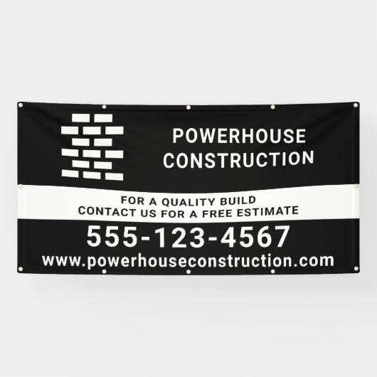 Bouwbouwer Brick Pattern Black Spandoek (Horizontaal)