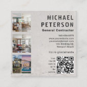 Bouwbouwer Ontwikkelaar QR Code 3 Foto's Vierkante Visitekaartje (Voorkant)