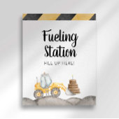 Bouwbouwer Tankstation Feestbord Poster
