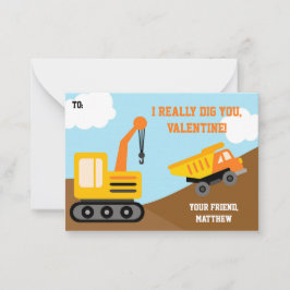 Bouwbouwerklas valentine-kaarten notitiekaartje
