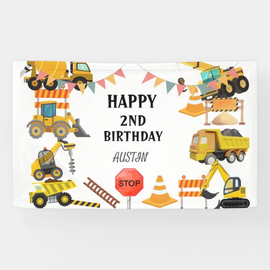 Bouwbouwers | Kinderverjaardagsfeestje Spandoek (Horizontaal)