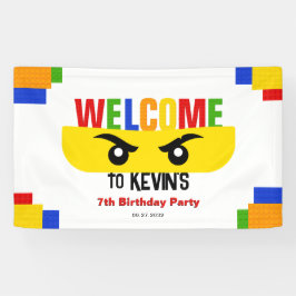 Bouwbouwstenen Ninja Verjaardagsfeest Welkom Spandoek