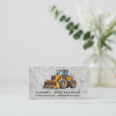 Bouwbulldozer | Betonachtergrond Visitekaartje (Staand voorkant)