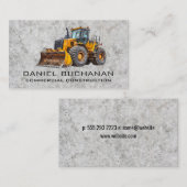 Bouwbulldozer | Betonachtergrond Visitekaartje (Voorkant / Achterkant)