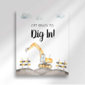 Bouwbulldozer Graaf In Feestbord Poster