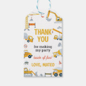Bouwbulldozer Verjaardag Bedankt Cadeautags Cadeaulabel (Voorkant)