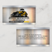 Bouwbulldozer voertuig visitekaartje (Voorkant / Achterkant)