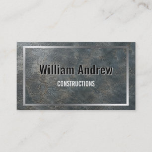 Bouwbusinesscard met metalen rand visitekaartje