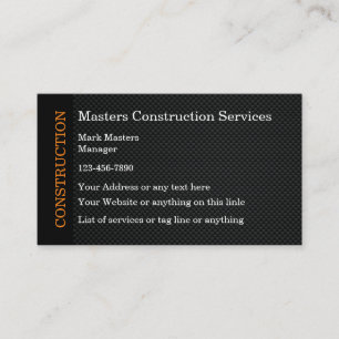 Bouwbusinesscards Carbonvezel Achtergrond Visitekaartje
