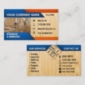 Bouwbusinesskaarten Visitekaartje (Voorkant / Achterkant)