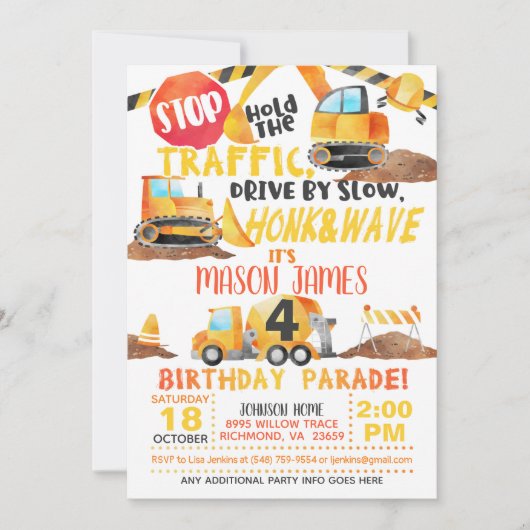 Bouwcampagne voor de uitnodiging van de Birthday P (Voorkant)