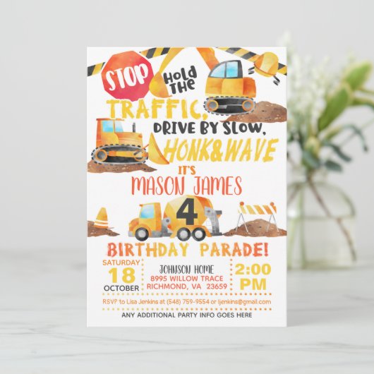 Bouwcampagne voor de uitnodiging van de Birthday P (Staand voorkant)